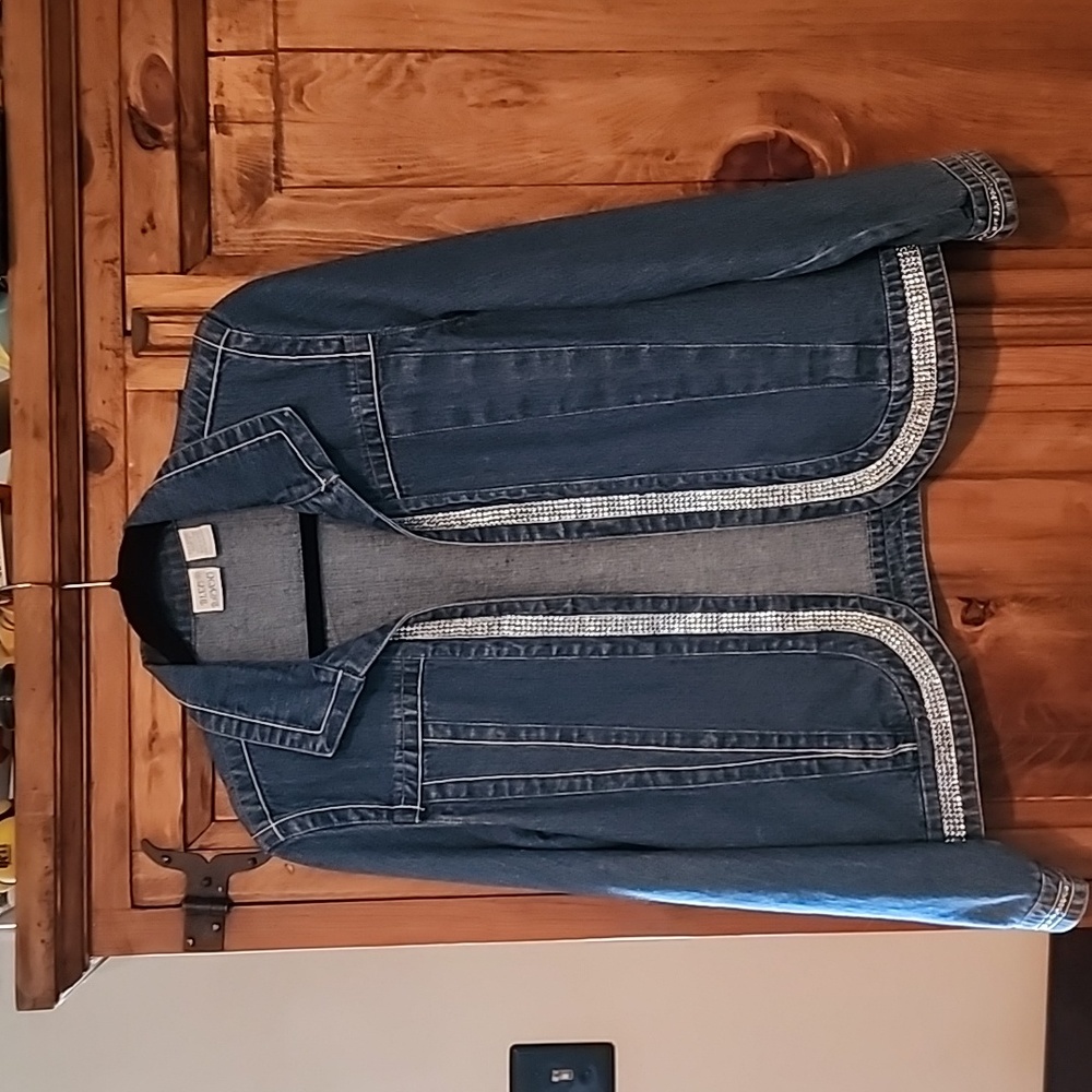 Bejeweled jean jacket Size L